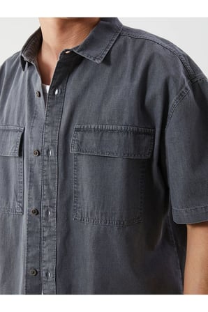 LCW Jeans Rahat Kalıp Kısa Kollu Erkek Jean Gömlek