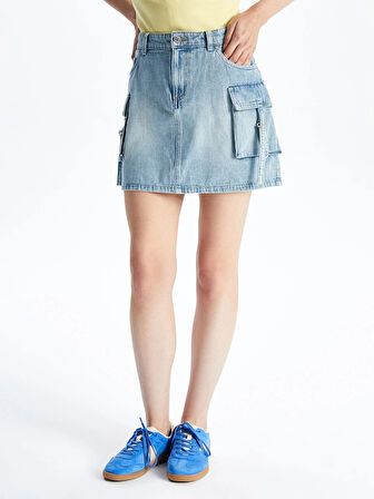 XSIDE Mavi Standart Fit Mini Jean Etek