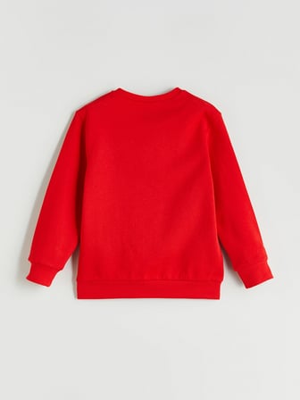 LCW Kids Kırmızı Bisiklet Yaka Baskılı Uzun Kollu Erkek Çocuk Sweatshirt