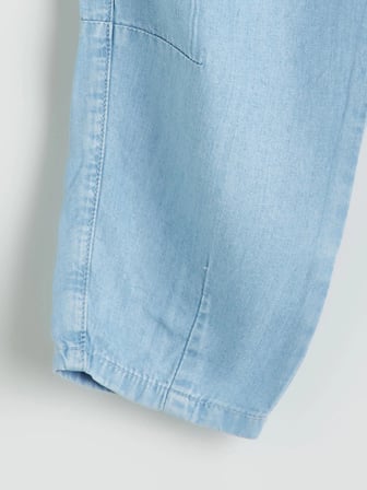 LCW Kids Mavi Beli Lastikli Kız Çocuk Balon Jean Pantolon