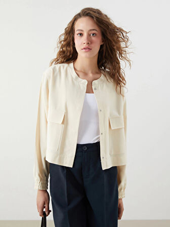 LCWAIKIKI Classic Bej Bisiklet Yaka Kadın Ceket