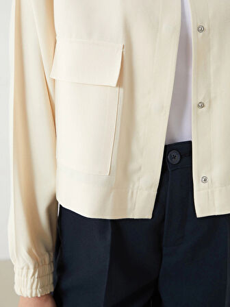 LCWAIKIKI Classic Bej Bisiklet Yaka Kadın Ceket