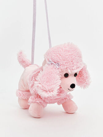 LCW ACCESSORIES Pembe Köpek Figürlü Pelüş Kız Çocuk Omuz Çantası