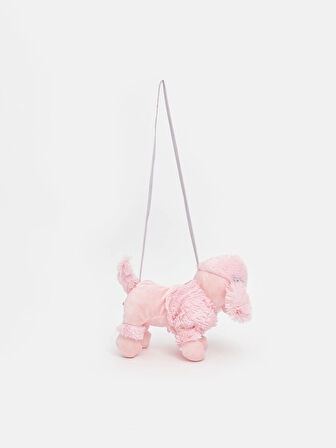LCW ACCESSORIES Pembe Köpek Figürlü Pelüş Kız Çocuk Omuz Çantası