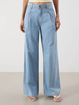LCW Jeans Indigo Wideleg Kadın Jean Pantolon