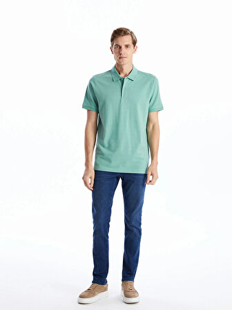 LCWAIKIKI Classic Yeşil Polo Yaka Kısa Kollu Pike Erkek Tişört