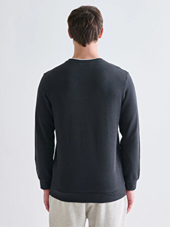 LCWAIKIKI Classic Antrasit Bisiklet Yaka Uzun Kollu Erkek Sweatshirt