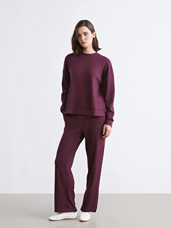 LCW Vision Mürdüm Bisiklet Yaka Oversize Kadın Sweatshirt