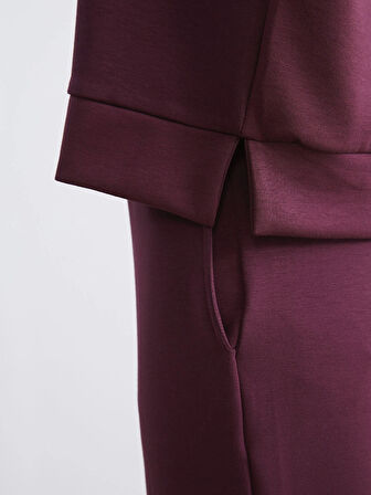 LCW Vision Mürdüm Bisiklet Yaka Oversize Kadın Sweatshirt