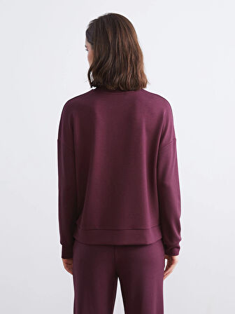 LCW Vision Mürdüm Bisiklet Yaka Oversize Kadın Sweatshirt