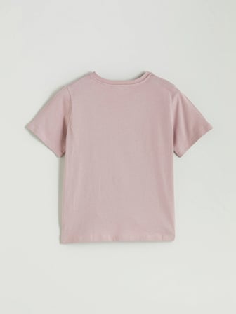 LCWAIKIKI Classic Pembe Bisiklet Yaka Çiçek Nakışlı Kadın Tişört