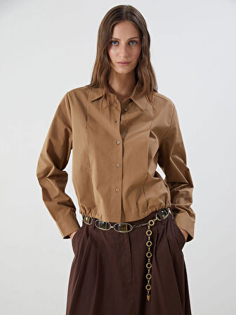 LCWAIKIKI Classic Kahverengi Loose Fit Kadın Gömlek