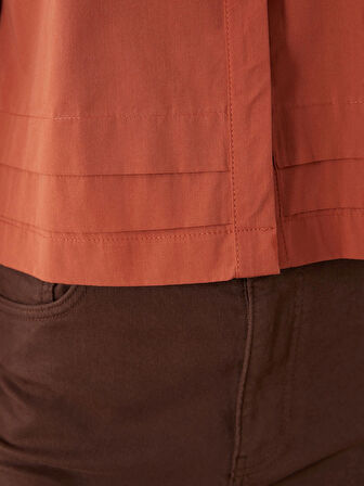 LCWAIKIKI Classic Kahverengi Crop Kadın Gömlek