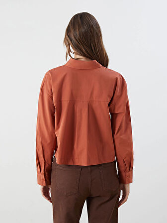 LCWAIKIKI Classic Kahverengi Crop Kadın Gömlek