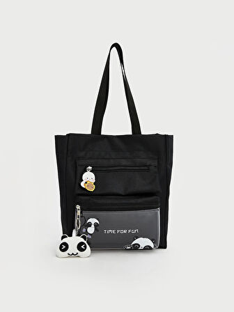 LCW ACCESSORIES Siyah Baskılı Kız Çocuk Omuz Çantası