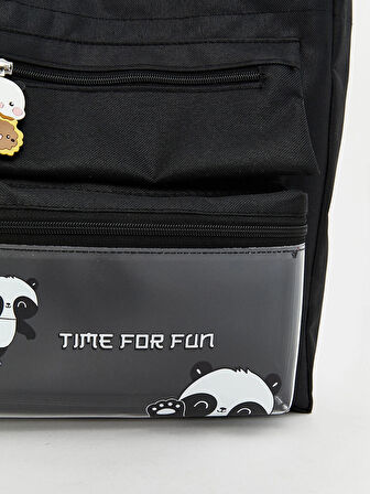 LCW ACCESSORIES Siyah Baskılı Kız Çocuk Omuz Çantası