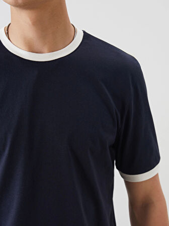 XSIDE Lacivert Bisiklet Yaka Penye Erkek Tişört