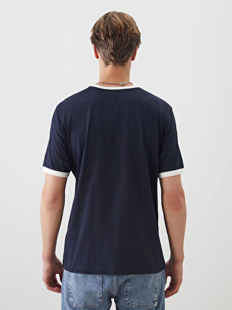 XSIDE Lacivert Bisiklet Yaka Penye Erkek Tişört