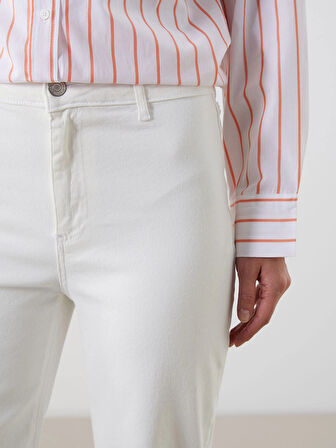 LCW Modest Beyaz Wideleg Kadın Jean Pantolon