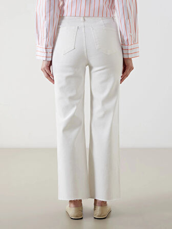 LCW Modest Beyaz Wideleg Kadın Jean Pantolon
