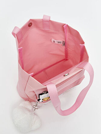 LCW ACCESSORIES Pembe Baskılı Şeffaf Cepli Kız Çocuk Kol Çantası