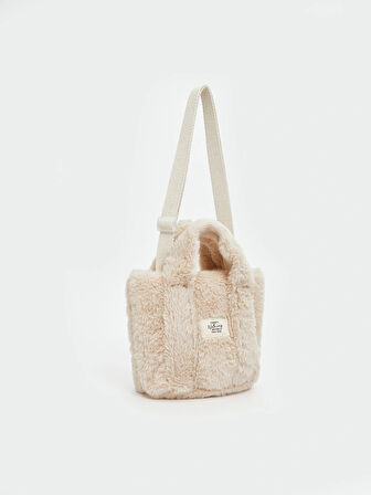 LCW ACCESSORIES Bej Pelüş Kız Çocuk Omuz Çantası