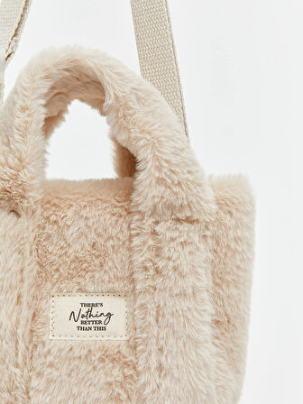 LCW ACCESSORIES Bej Pelüş Kız Çocuk Omuz Çantası