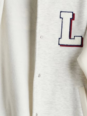 LCW Kids Gri Los Angeles Baskılı Kız Çocuk Kolej Ceket
