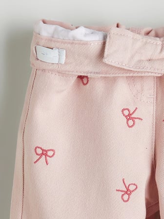 LCW Kids Pembe Beli Lastikli Kız Çocuk Pantolon