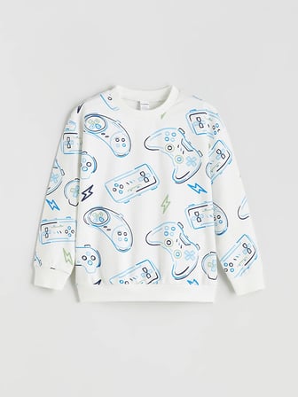 LCW Kids Ekru Baskılı Erkek Çocuk Sweatshirt ve Eşofman Alt 2'li