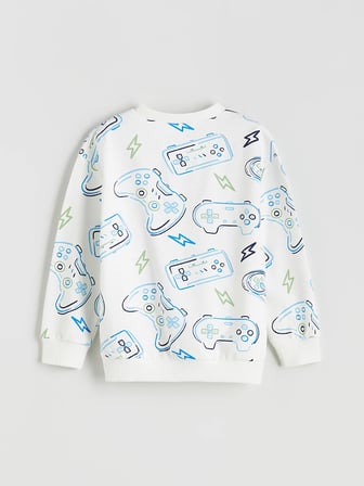 LCW Kids Ekru Baskılı Erkek Çocuk Sweatshirt ve Eşofman Alt 2'li