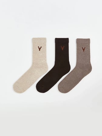 LCW ACCESSORIES Bej Erkek Soket Havlu Çorap 3'lü