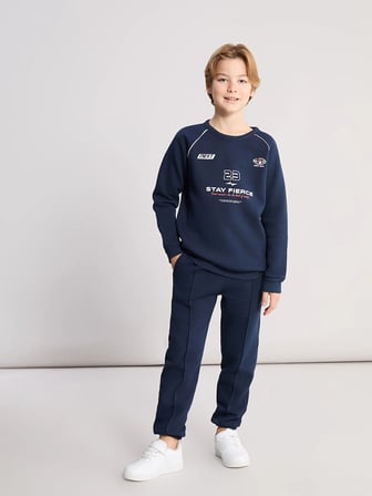 LCW Kids Lacivert Bisiklet Yaka Erkek Çocuk Eşofman Takımı