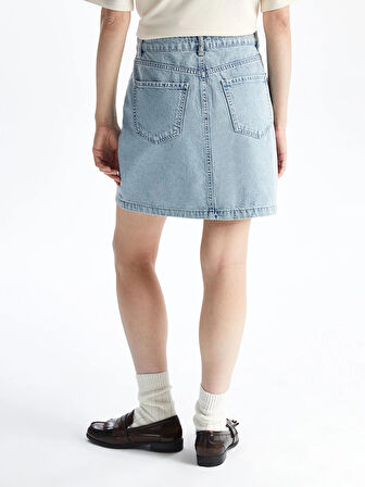 LCW Vision Indigo Standart Fit Kadın Jean Etek