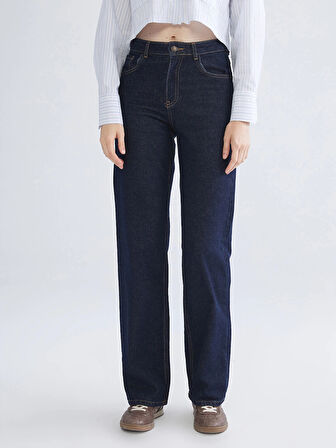 LCW Jeans Indigo Straight Fit Kadın Jean Pantolon