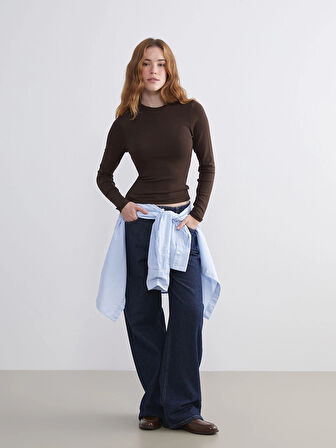 XSIDE Kahverengi Bisiklet Yaka Kadın Body