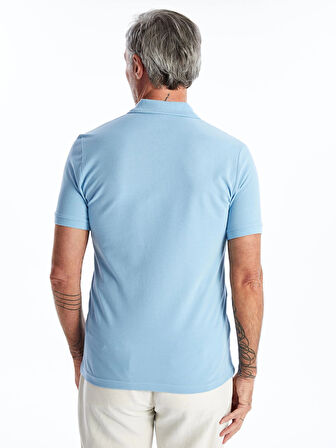 LCWAIKIKI Classic Mavi Polo Yaka Kısa Kollu Pike Erkek Tişört