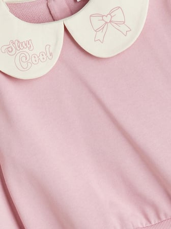 LCW Kids Pembe Bebe Yaka Kız Çocuk Sweatshirt