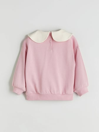 LCW Kids Pembe Bebe Yaka Kız Çocuk Sweatshirt
