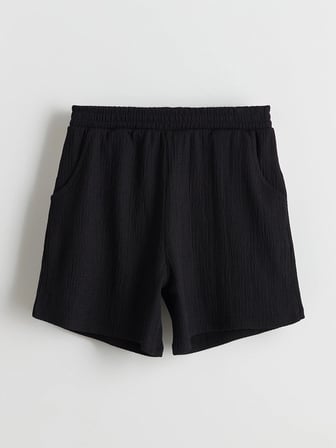 LCW Kids Siyah Beli Lastikli Kız Çocuk Şort