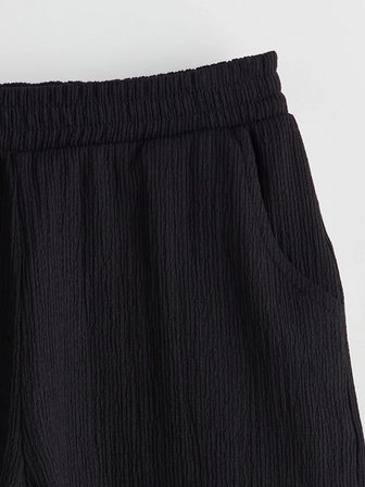LCW Kids Siyah Beli Lastikli Kız Çocuk Şort
