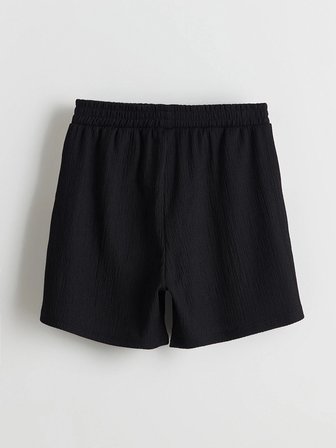 LCW Kids Siyah Beli Lastikli Kız Çocuk Şort