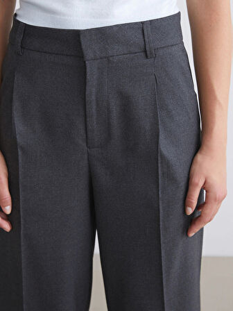 XSIDE Antrasit Geniş Paça Pileli Kadın Pantolon