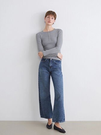 LCWAIKIKI Classic Antrasit Bisiklet Yaka Kadın Body