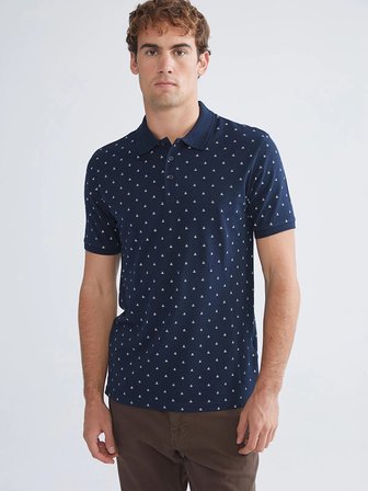 LCWAIKIKI Classic Lacivert Polo Yaka Desenli Pike Erkek Tişört