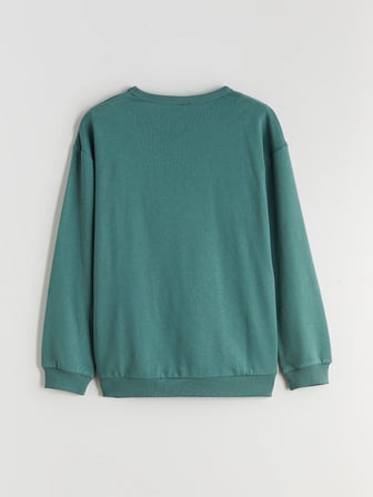 LCW Kids Petrol Bisiklet Yaka Erkek Çocuk Sweatshirt