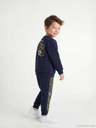 LCW Kids Lacivert Fenerbahçe Baskılı Erkek Çocuk Kalın Sweatshirt ve Eşofman Altı
