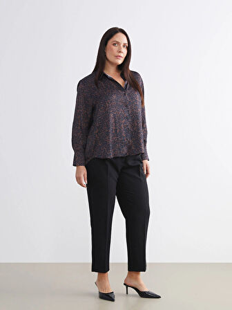 LCWAIKIKI Classic Siyah Büyük Beden Standart Fit Kadın Cigarette Pantolon