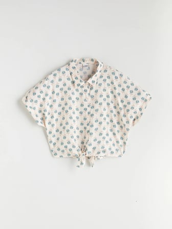 LCW Kids Ekru Kız Çocuk Crop Bluz