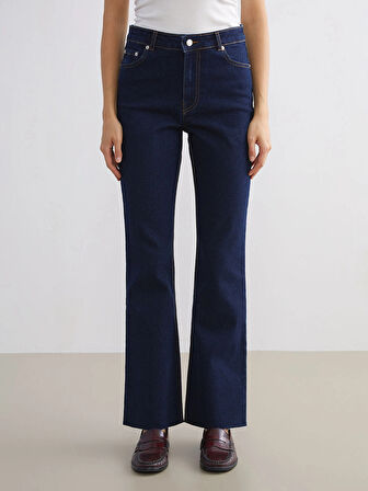LCW Modest İndigo Flare Kadın Jean Pantolon